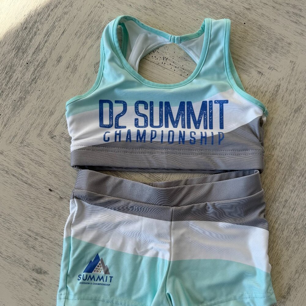 Cheer set from D2 Summit in Disney World.  Sports bra and shorts